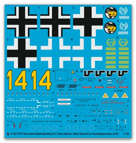 Peddinghaus decals 1607 - peddinghaus, 1/18