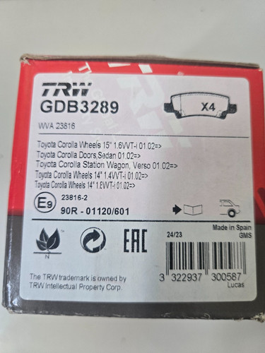 Trw gdb3289 bremsbelagsatz - gdb3289,