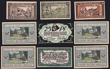 17 x Notgeld Deutschland: Hachenburg Lobenstein Wandsbek Blankenburg