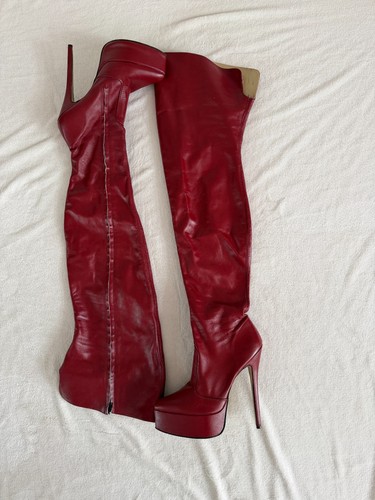 Donkelrote damen overknee high - donkelrote,