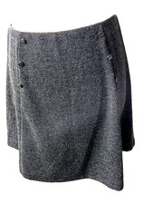 Tchibo Mini- Stiefel- Tweed- Woll Rock, Hahnentritt, grau, Gr. 42