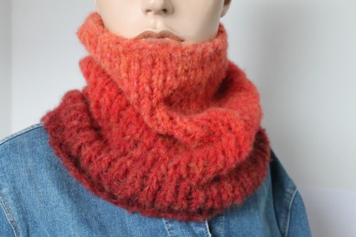 Alpaka strickschal orange - alpaka-strickschal,