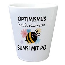 Bienen Blumentopf mit Spruch