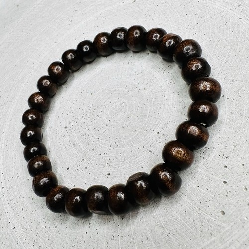 Armband holzperlen dunkelbraun - holzperlen,