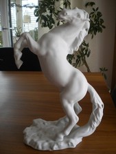 Pferd Bisquit Porzellan weiß
