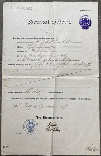 Heimatschein königreich - heimatschein,