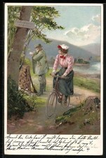 AK Förster notiert sich Radfahrerin, die einen verbotenen Waldweg benutzt 