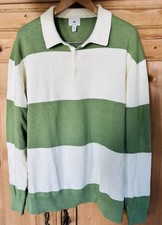 Schönes Strickshirt H&M Gr. XXL Rugby Hellgrün Beige Relaxed Fit Neu!