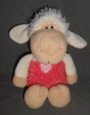 NICI SCHAF WEISS MIT SCHLENKERBEINE UND ROSA KLEID  KUSCHELTIER