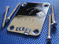 . Fender Player Plus Series Stratocaster  Chrome 4-Bolt "F" NECK PLATE + Bolts