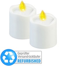 PEARL 2er-Set flackernde Grablicht-LED-Kerzen, Versandrückläufer