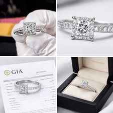 Diamant Ring Weißgold 18k mit