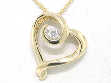 Brillant Anhänger 417 Gelbgold 10K Gold Brillant 0,07ct  mit Kette Herzanhänger