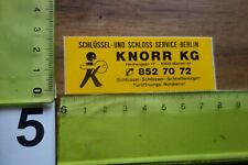 Alter Aufkleber Handwerk Schlüsseldienst Schloss-Service Notdienst Berlin