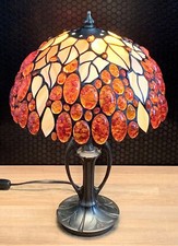 Bernsteinlampe Tischlampe Edelstein Lampe Bernstein Tiffany Leuchte Edel Deko