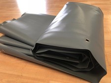 1,50 X 8,00m-ca 570gr/m²-Grau mit Ösen-LKW-PVC-Gewebeplane-Abdeckplane-B Ware
