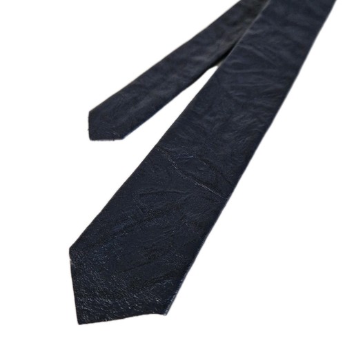 Leder krawatte dunkelblau - leder,