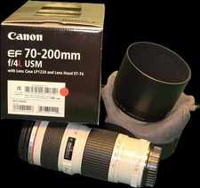 Canon L 70-200mm F/4 USM EF Teleobjektiv - Schwarz/Weiß