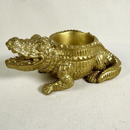 Goldener krokodil blumentopf - goldener,