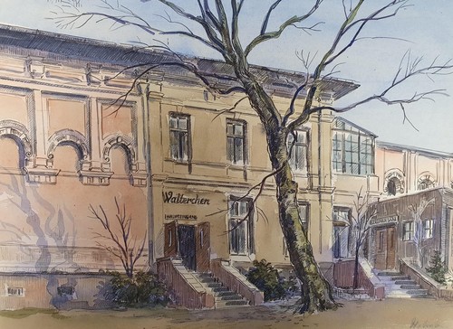 Tusche aquarell auf papier - tusche,