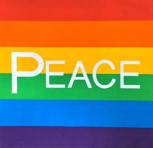 Peace regenbogen kopftuch - regenbogen,
