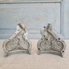 B4035 Antike Osterhasen Backform aus Aluguss | OSTERN | OSTERHASE auf FAHRRAD