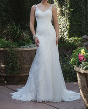 HBH Brautmode Brautkleid Schmaler mit Raffung Schnürung Einzelstück Gr.36,44,48