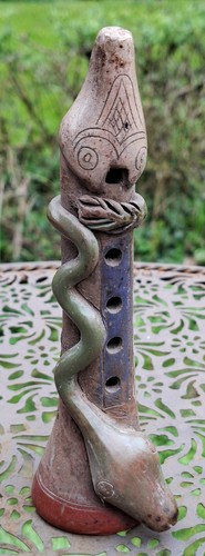 Ton figur maya azteken flöte - ton,