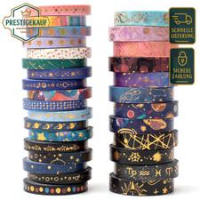 Goldfolien-Washi-Tape | 30 Rollen | Sternen-Muster