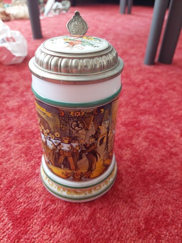 Bayern bierkrug mit zinndeckel - bierkrug,