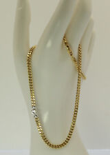 ♦ Collier in 18 kt 18k 750 er Gelb Weiß Gold mit Solitär Brillant L. 40 cm Kette