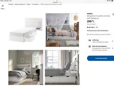 Nordli IKEA Bett 90 x 200 weiß mit Kopfteil 