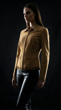 Veloursleder Jacke beige mit