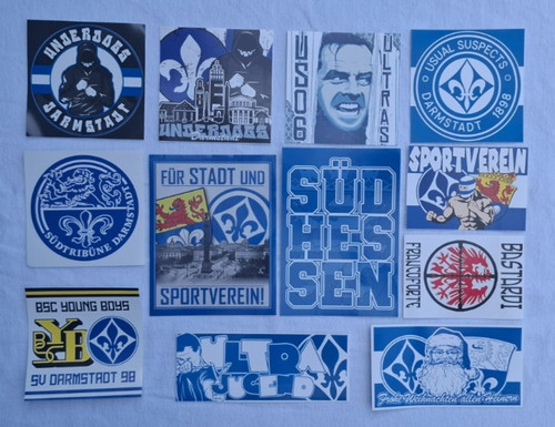 Aufkleber set darmstadt - "sv,
