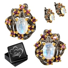 Echter Mondstein & Rhodolith