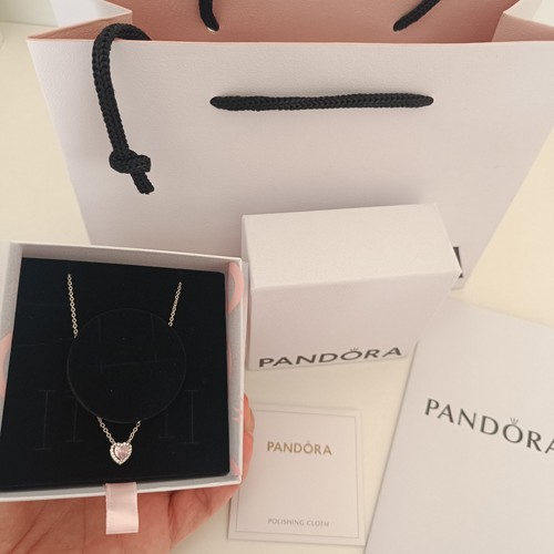 Pandora halskette rosa herz - pandora,