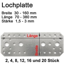 Lochplatten Holzverbinder verzinkt Flachverbinder aus Stahl Lochblech 