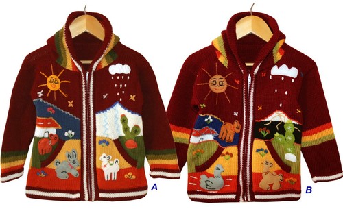 Kinder strickjacke dunkelrot - kinder,