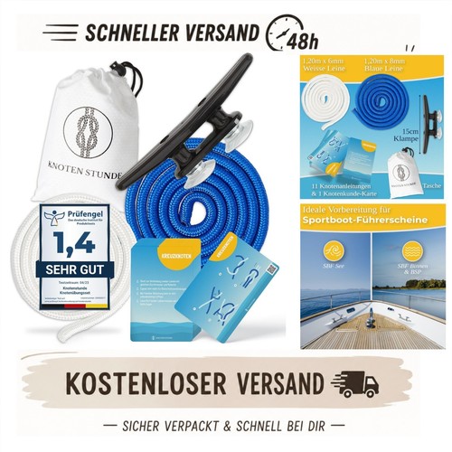 Knoten übungsset für sbf see - knoten,