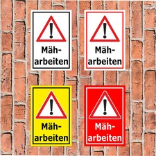 Schild Mäharbeiten - in 4