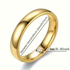 Damenring 18 karat vergoldet Titanstahl Eheringe für Frauen, hypoallergen, gr 52