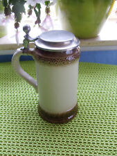 Vintage Bierkrug mit Zinndeckel, MR Marzi & Remy, Keramik antik alt Humpen