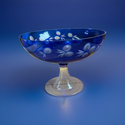 Kobaltblaue glas fußschale - kobaltblaue,