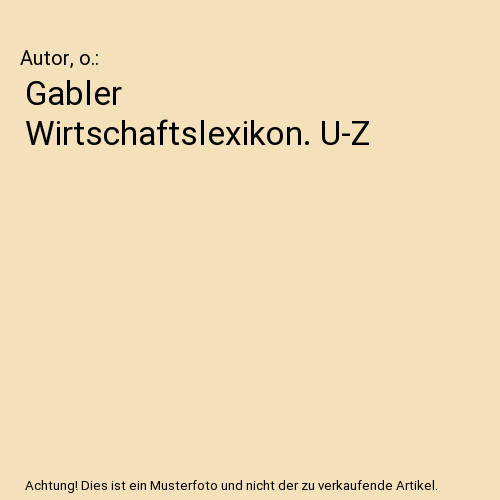 Gabler wirtschaftslexikon - gabler,