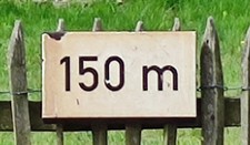 Emailleschild 150 meter db - emailleschild, *