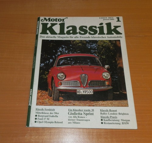 Motor klassik 1985 opel - motor, 1/1985,