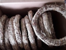 12 x Strohring Strohkranz Adventskranz, 25 cm Durchmesser, 3cm Hoch