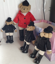 4-er Set Teddybären im Reiter-Outfit (3x Dressur, 1x Springen)