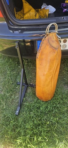 Vintage leder boxsack - vintage,