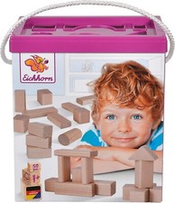 Eichhorn 100050141 - Natur Holzbausteine 50 Stück mit Steckbox  